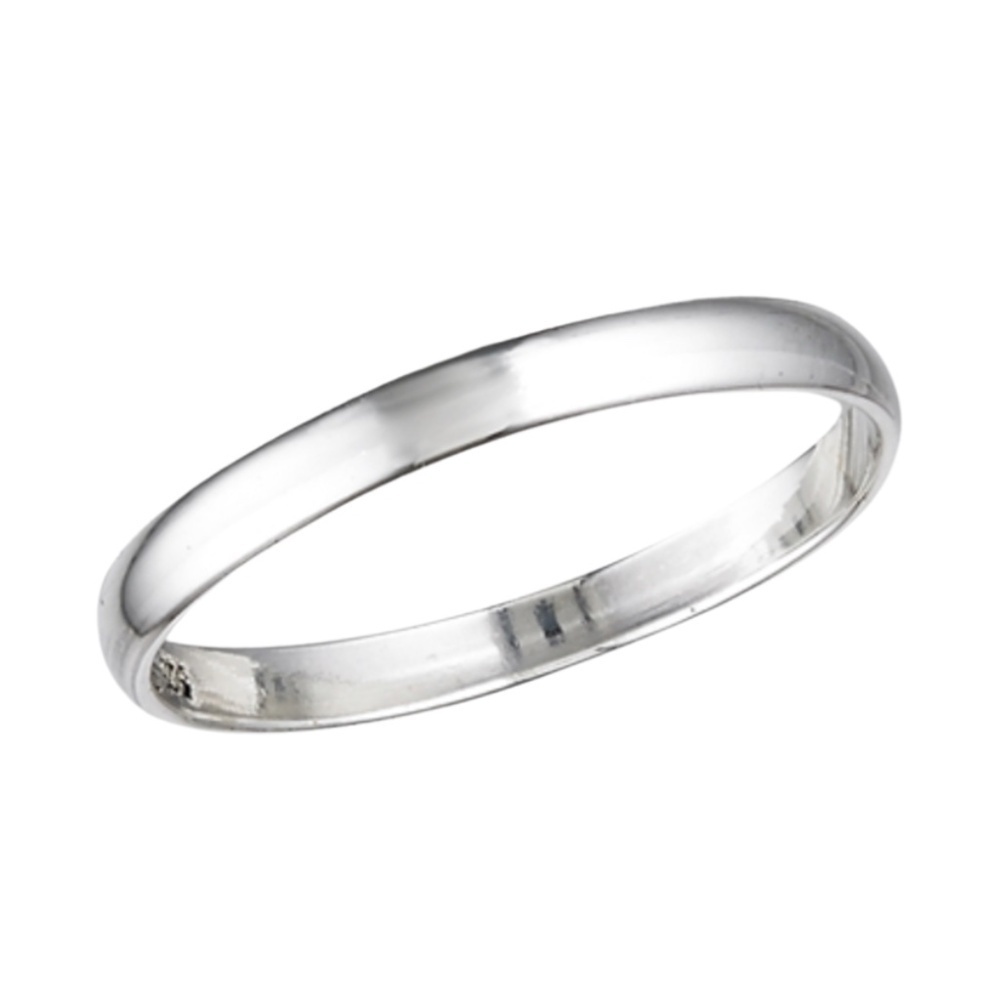 Sterling Silver Wedding Band – Classic High Polish (3 mm, Size 8)